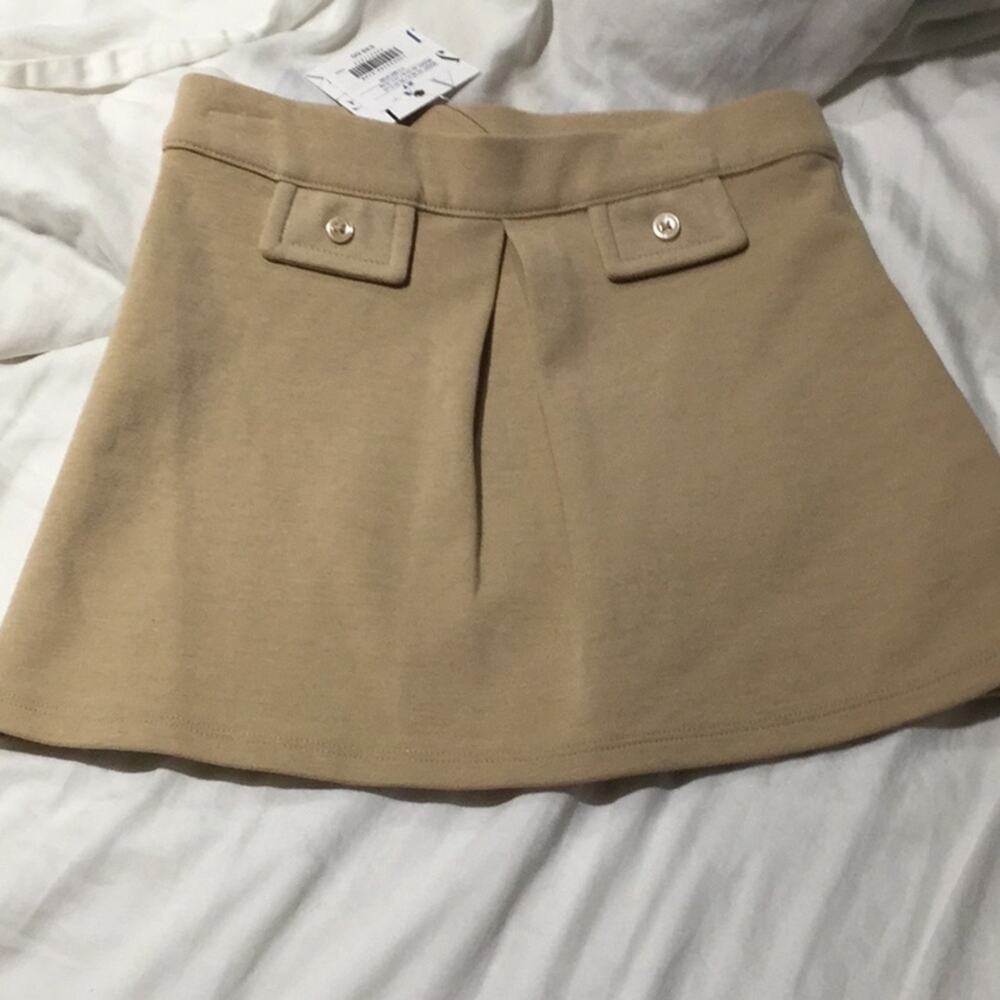 Janie & Jack 2T tan a line skirt pull on style NWT